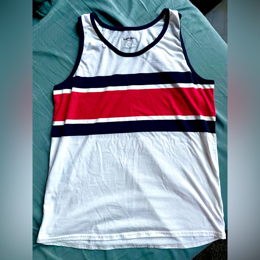 Mens L Red/White/Blue Tank Top